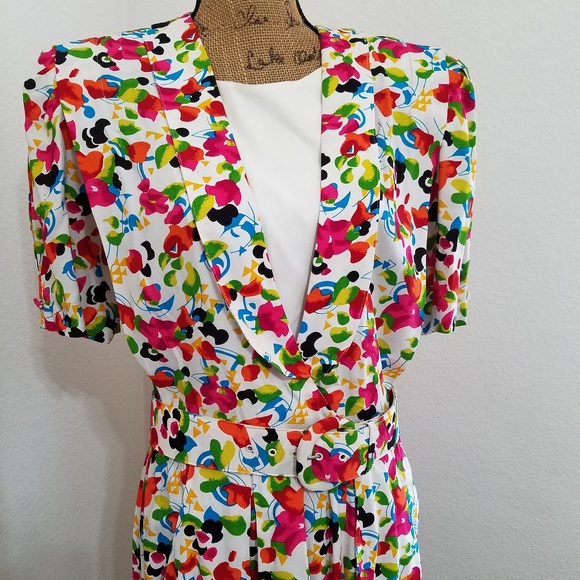R.J. Stevens by Carol Escritor Dresses & Skirts - VINTAGE R.J.Stevens by Carol Escritor Floral print shoulder pads 80s Nordstrom